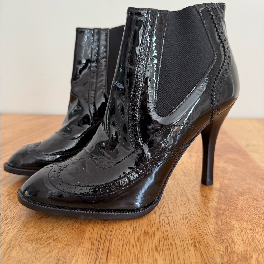 Cole Haan Glossy Black Heeled Boots